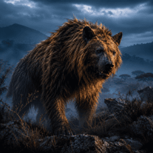 Shivuverre emerging from the misty highlands of Kenya at night