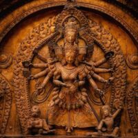 Mythlok - Taleju Bhawani carving Carving of the Nepali goddess Taleju Bhawani