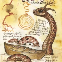 Mythlok - Unhcegila drawing Drawing of the Lakota serpent Unhcegila