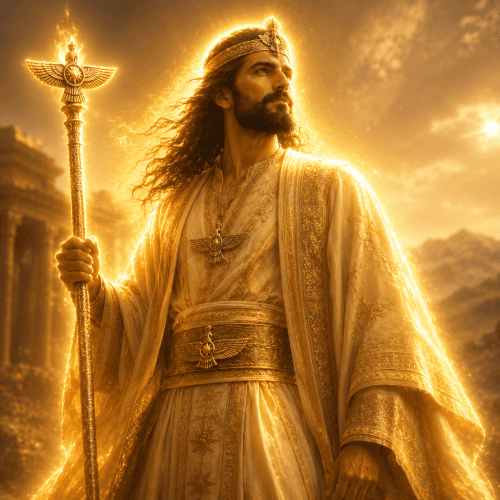 Vanant, the Zoroastrian yazata of victory and celestial guardianship from ancient Iranian mythology.