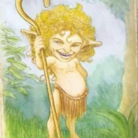 Drawing of the Guarani spirit Jasy Jatare