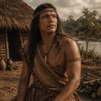 Mythlok - Marangatu Marangatu from Paraguayan Guarani tradition, portrayed as a dignified adult Guarani ancestral leader