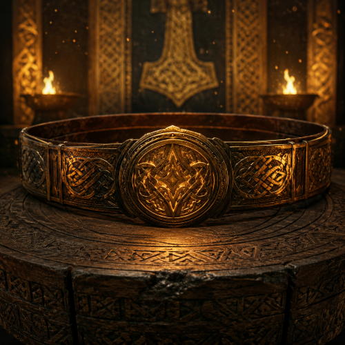 Megingjörð resting on a Runed Altar
