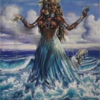 Mythlok - Yemaya art Painting of the Santeria goddess Yemaya
