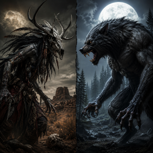 Skinwalker vs. Werewolf at night