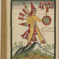 Drawing of the Toltec god Camaxtli